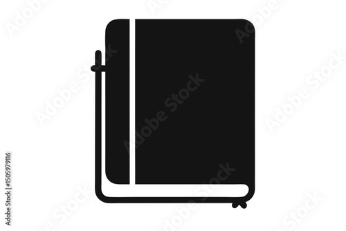 notebook-with-elastic-strap-silhuette---vector-art.eps