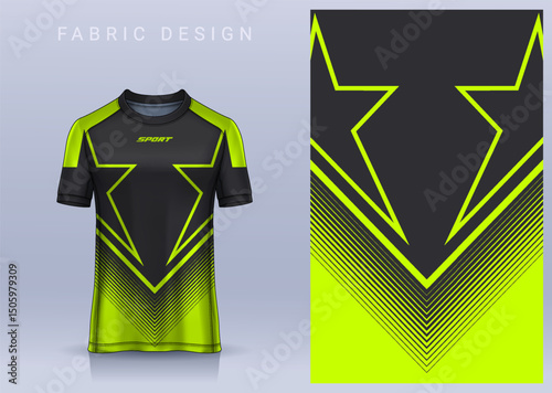 Fabric textile design for Sport t-shirt, Soccer jersey mockup for football club. uniform front view.	