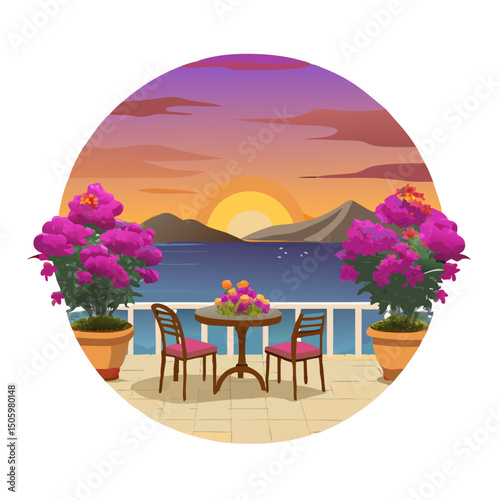 Sunset Patio Scene