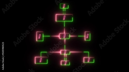 Network connections and social networking, website technology concept ,with exclamatory icon animated. 