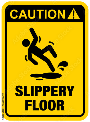 Caution Slippery Floor Symbol Sign