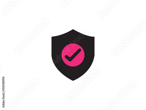 Shield with check mark icon design 