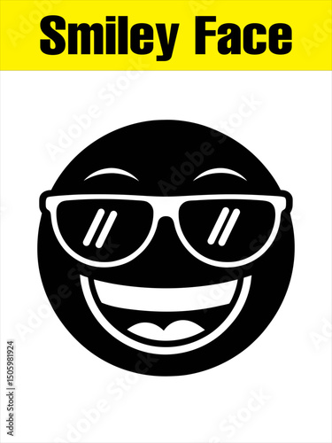 Cool Sunglasses Smiley Face Silhouette Clip Art