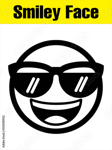 Cool Sunglasses Smiley Face Silhouette Clip Art