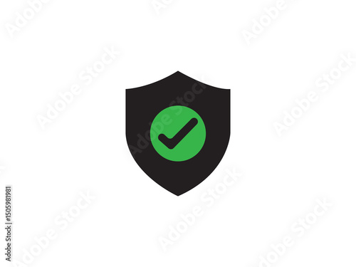 Shield with check mark icon design 