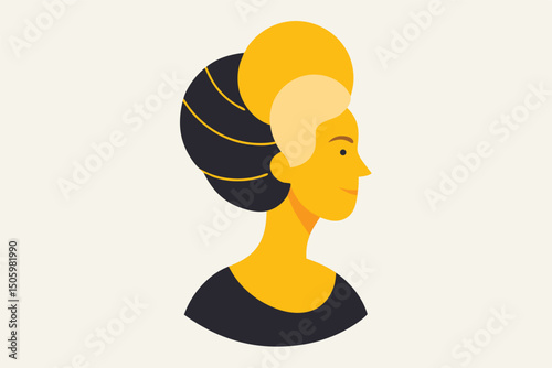 A vector illustration of a woman's head silhouette, ideal for business avatars or conceptual designs