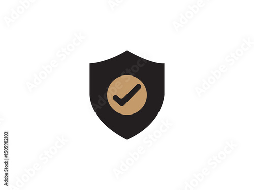 Shield with check mark icon design 