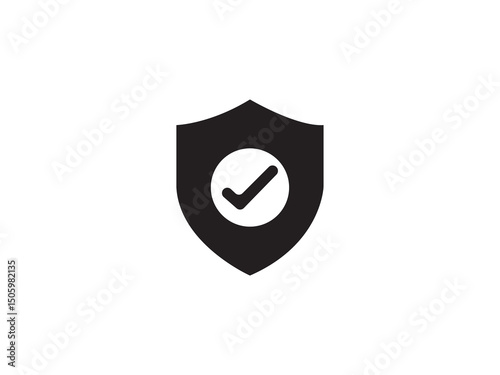 Shield with check mark icon design 