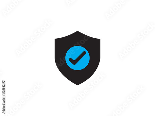 Shield with check mark icon design 