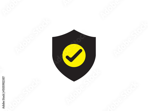 Shield with check mark icon design 