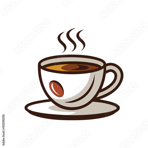 Coffee Cup Vector Illustration on White Background