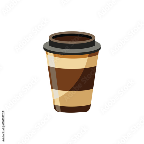 Coffee Cup Vector Illustration on White Background