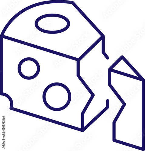 Cheese Outline Linear Image for Graphic and Web Design, Apps, Adverts, Various Cards