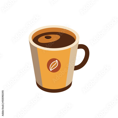 Coffee Cup Vector Illustration on White Background