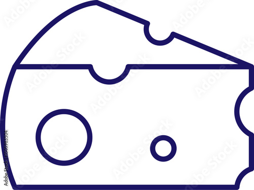 Cheese Thin Line Icon for Web Sites, Books, Cards, Apps