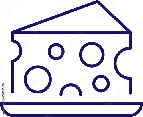 Cheese Line Icon for Web Sites, Books, Cards, Apps