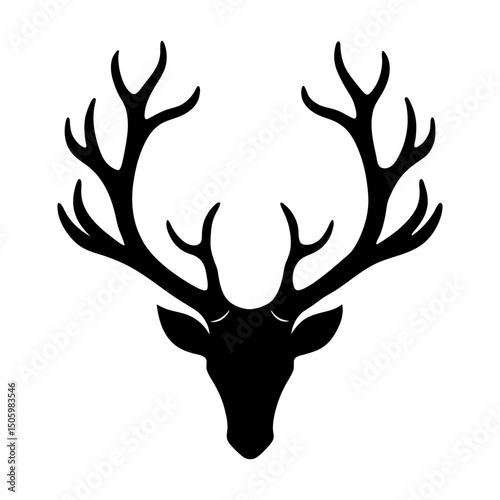 Reindeer Antlers Silhouette vector