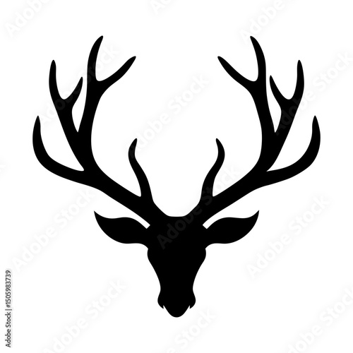 Reindeer Antlers Silhouette vector