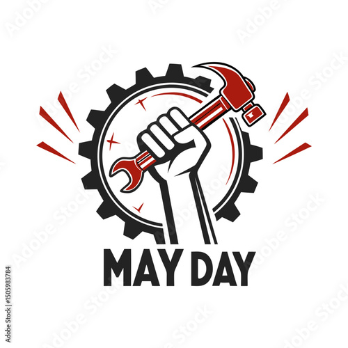 create a bold vibrant may day logo that symbol vector