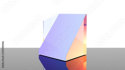 3D Geometric Prism Stand with Multichromatic Refraction, 2025 Abstract Design photo