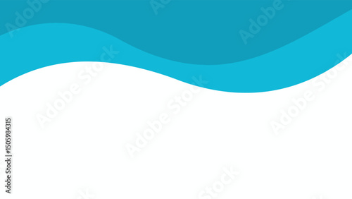 solid turquoise background with wave shapes and lower white copy space