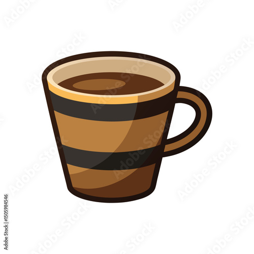 Coffee Cup Vector Illustration on White Background