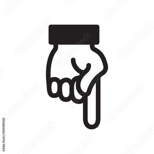 Gestures Of Human Hands, Pointing Towards The Down Icon In Trendy Design Vector Eps 10