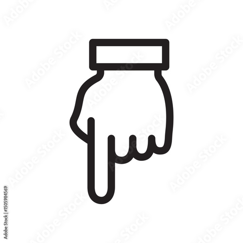 Gestures Of Human Hands, Pointing Towards The Down Icon In Trendy Design Vector Eps 10