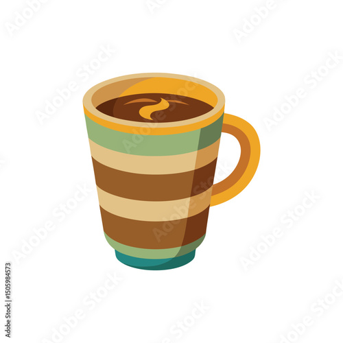 Coffee Cup Vector Illustration on White Background