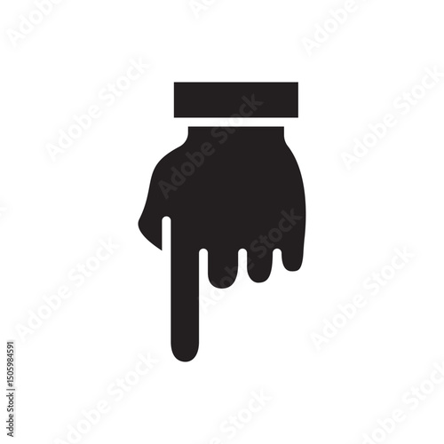 Gestures Of Human Hands, Pointing Towards The Down Icon In Trendy Design Vector Eps 10