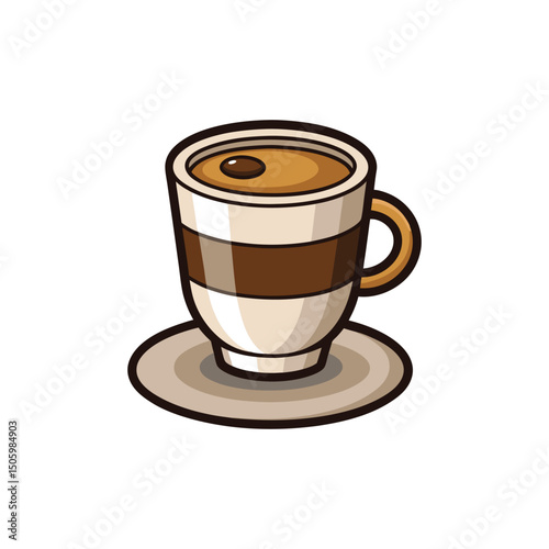 Coffee Cup Vector Illustration on White Background