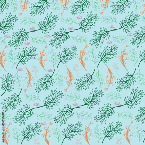 Abstract hand drawn flowers, seamless patterns with floral for fabric, textiles, clothing, poster, cover, banner, wall art, home decor, background. Vector illustration.