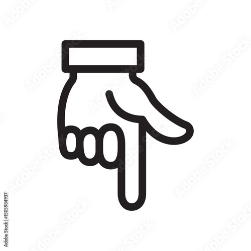 Gestures Of Human Hands, Pointing Towards The Down Icon In Trendy Design Vector Eps 10