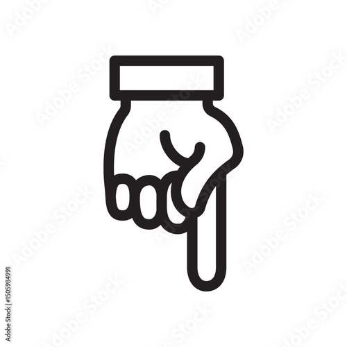 Gestures Of Human Hands, Pointing Towards The Down Icon In Trendy Design Vector Eps 10
