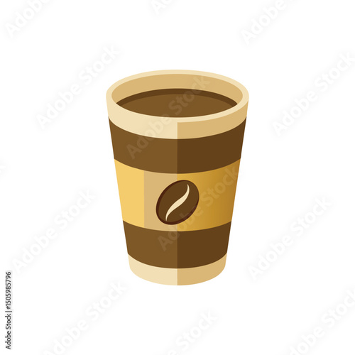 Coffee Cup Vector Illustration on White Background