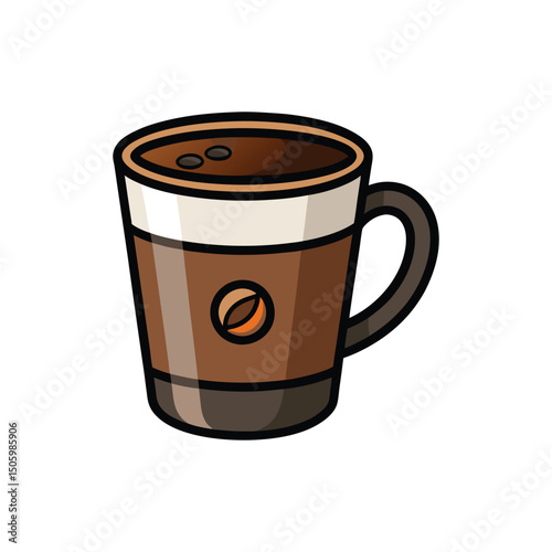 Coffee Cup Vector Illustration on White Background