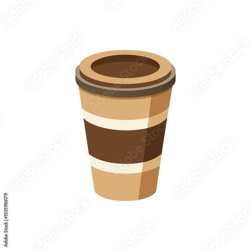 Coffee Cup Vector Illustration on White Background