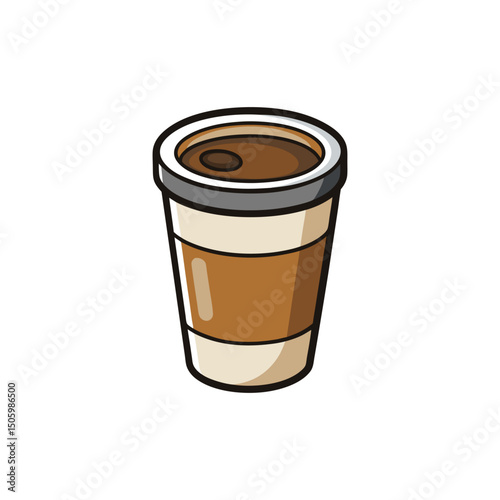 Coffee Cup Vector Illustration on White Background