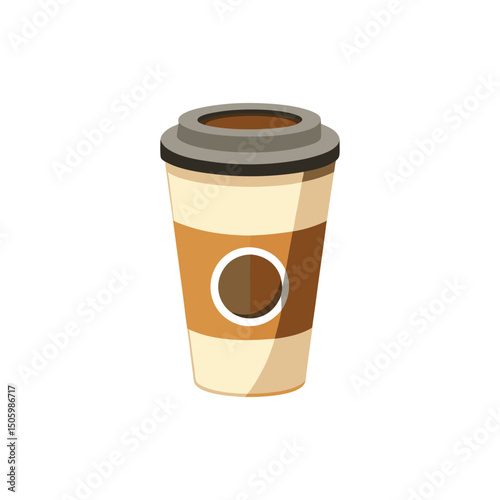 Coffee Cup Vector Illustration on White Background
