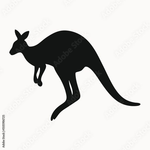 Silhouette of a Kangaroo Australian Marsupial Icon
