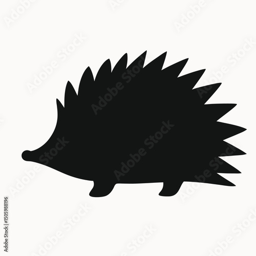 Silhouette of a Hedgehog A Simple, Elegant Vector Illustration
