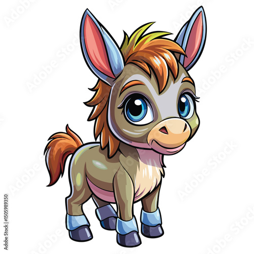 Cute cartoon donkey (1)