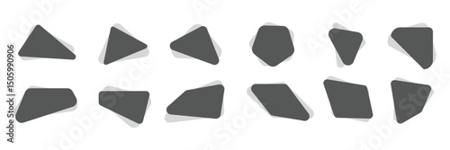 Set of Label Triangle with black colors. Triangle fluid background collection.