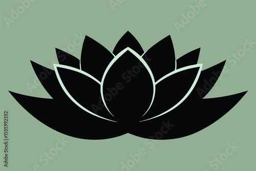 Vector illustration of a lotus flower and leaf design, a beautiful nature symbol