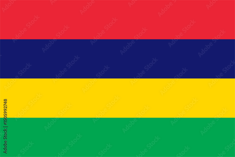 Fototapeta premium The flag of Mauritius, with accurate proportions and official colors. Vector image.