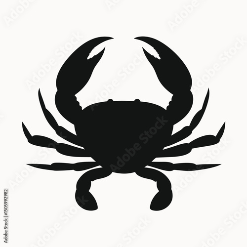 Black Silhouette of a Crab A Simple, Elegant Design