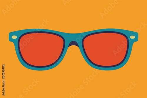 Retro vector illustration of stylish black plastic frame sunglasses, a classic fashion eyewear accessory