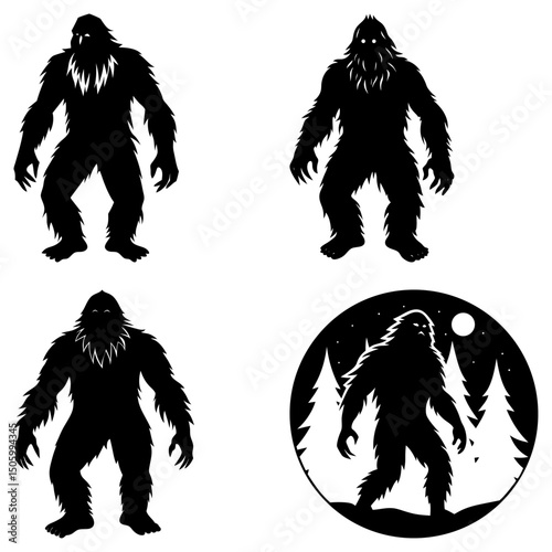 Bigfoot Silhouette v ector