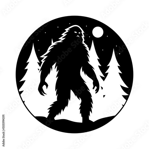 Bigfoot Silhouette v ector