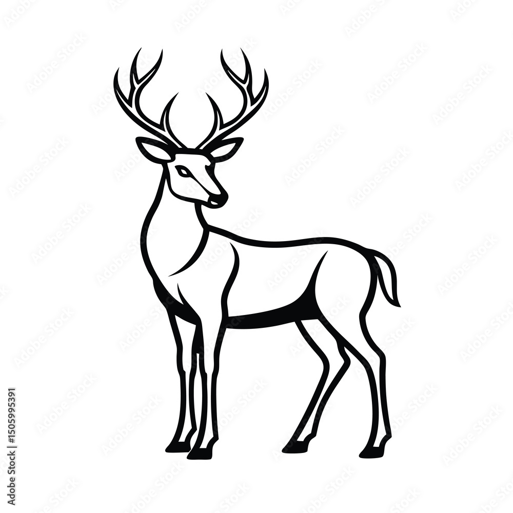 Fototapeta premium deer silhouette vector